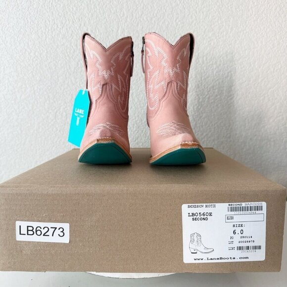 Lane SMOKESHOW Pink Cowboy Bootie Womens 6 Leather Western Cowgirl Short Boots - Picture 11 of 12
